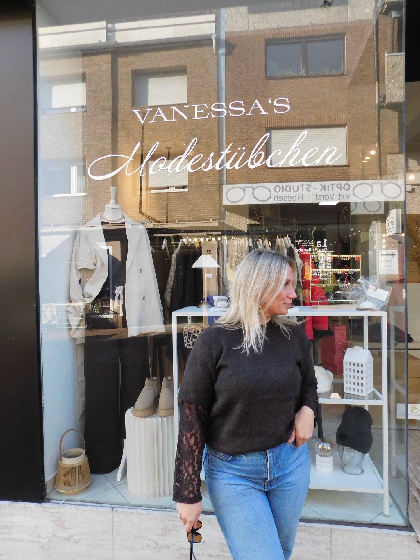 Strick Shirt mit Spitzen Armen