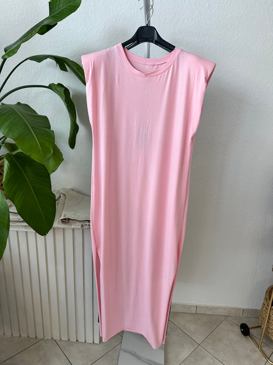 Langes Kleid mit Schulter Polster