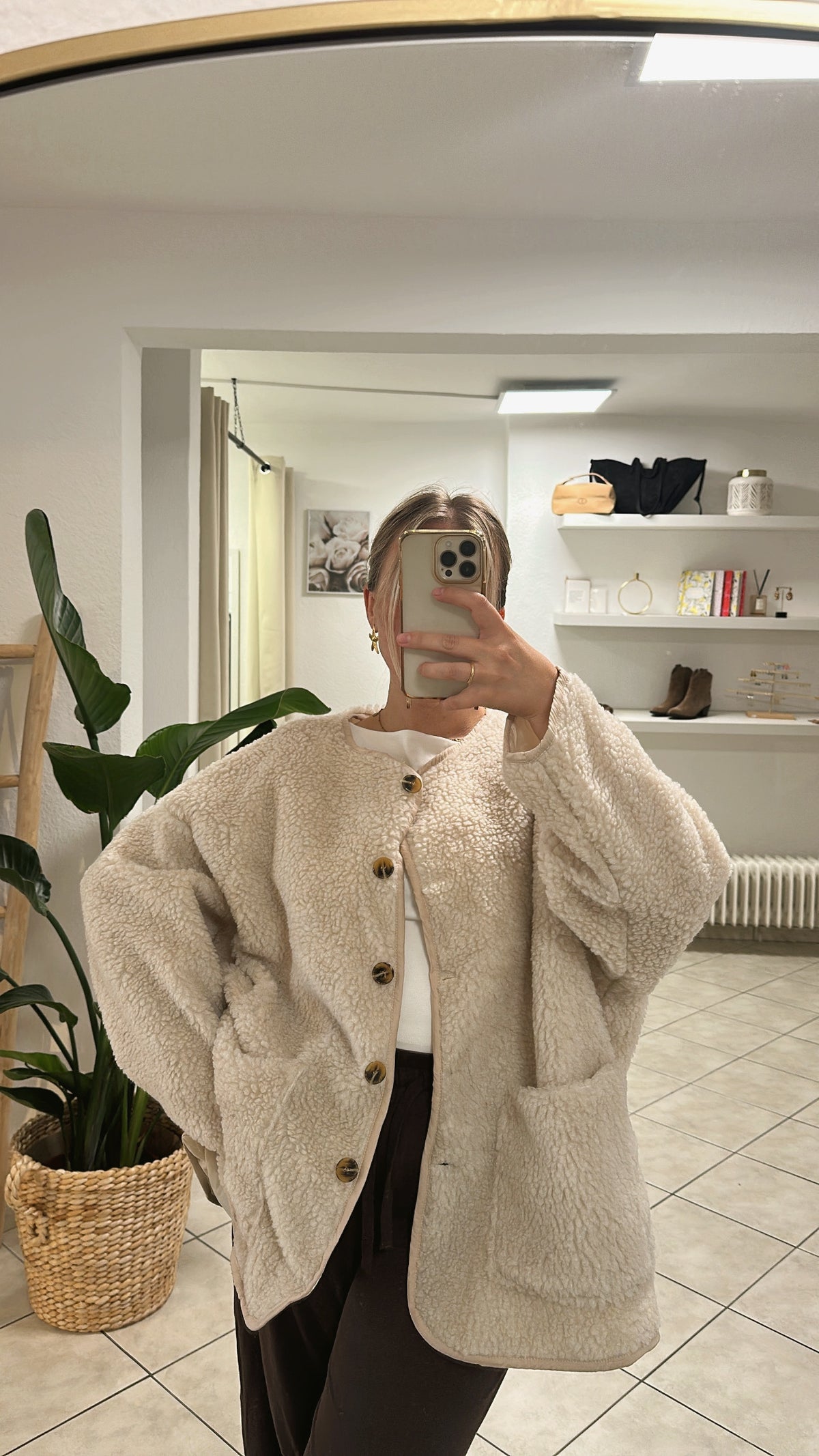 Oversize Teddy Jacke