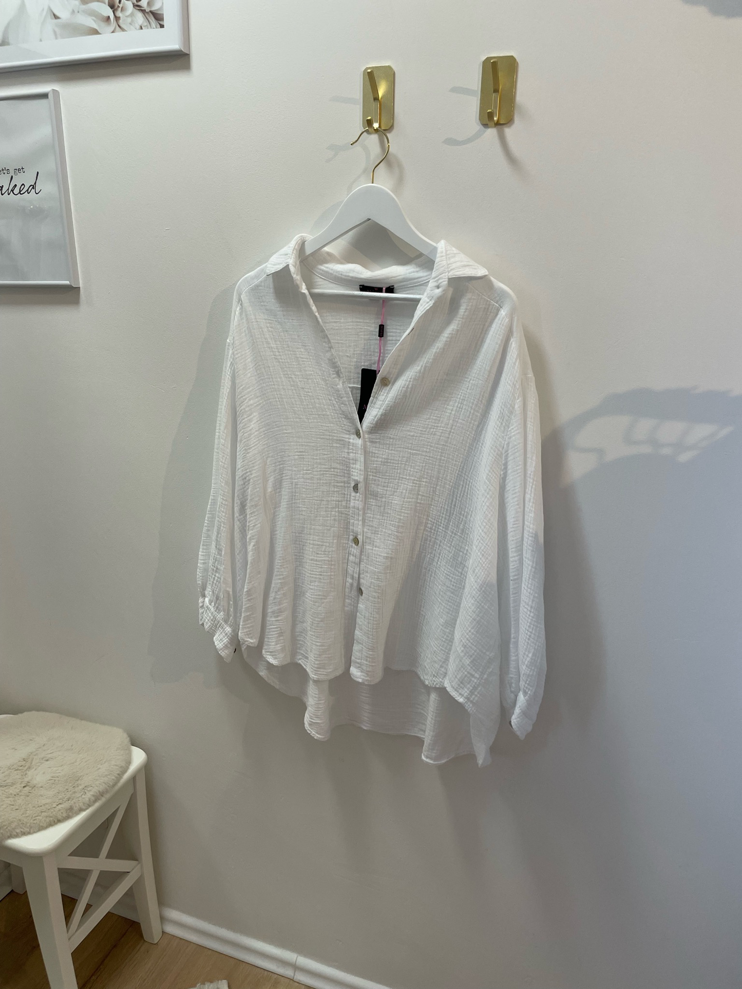 Kurze Musselin Bluse