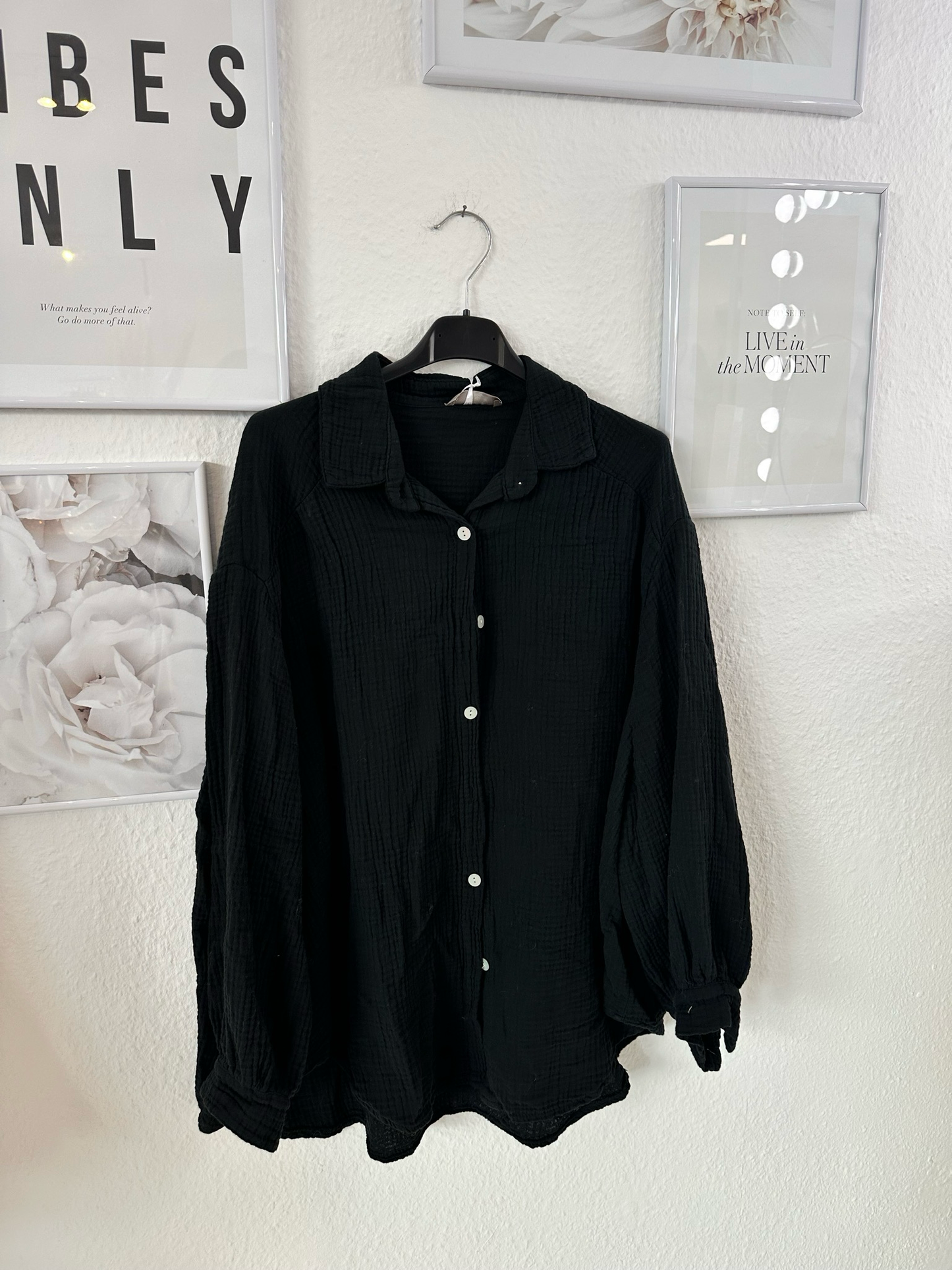 Kurze Musselin Bluse