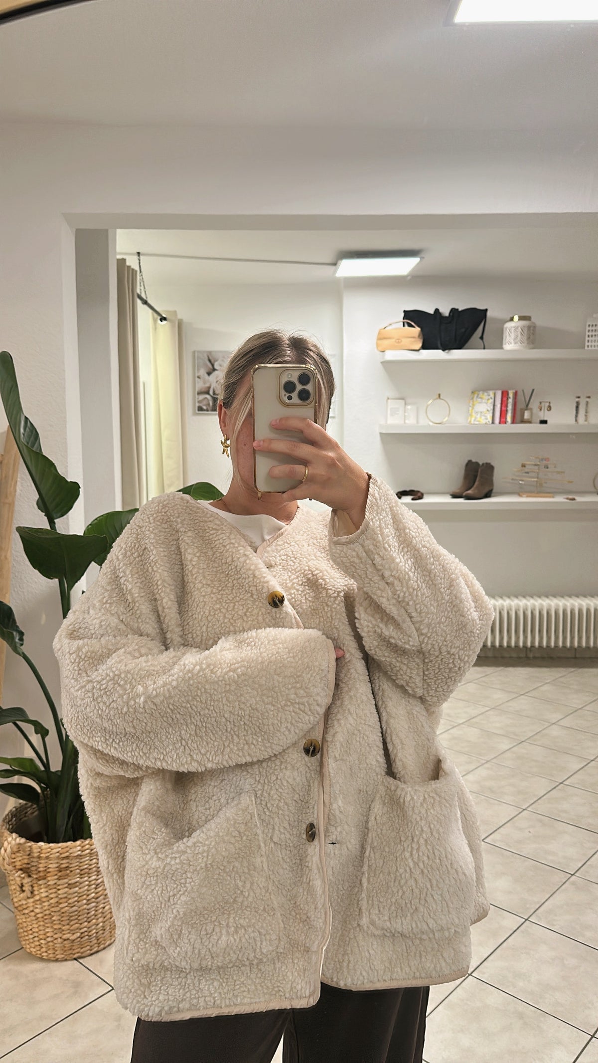 Oversize Teddy Jacke