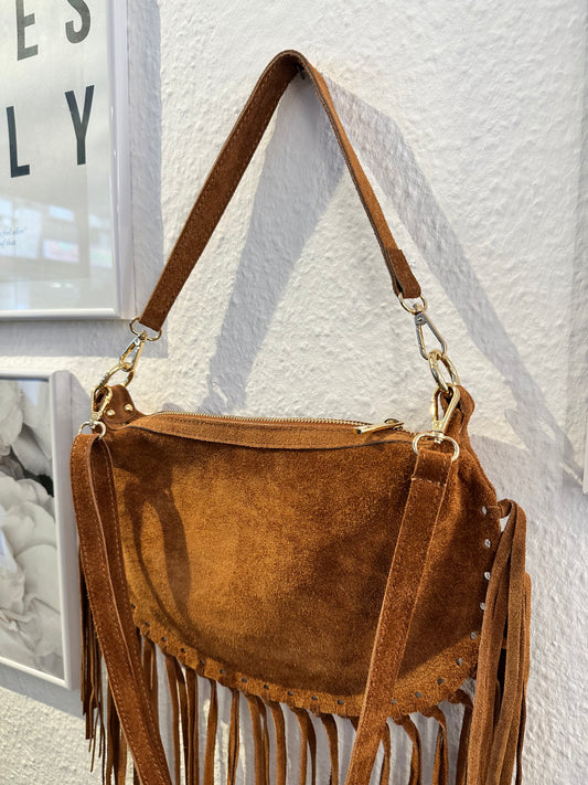 Leder Fransen Tasche