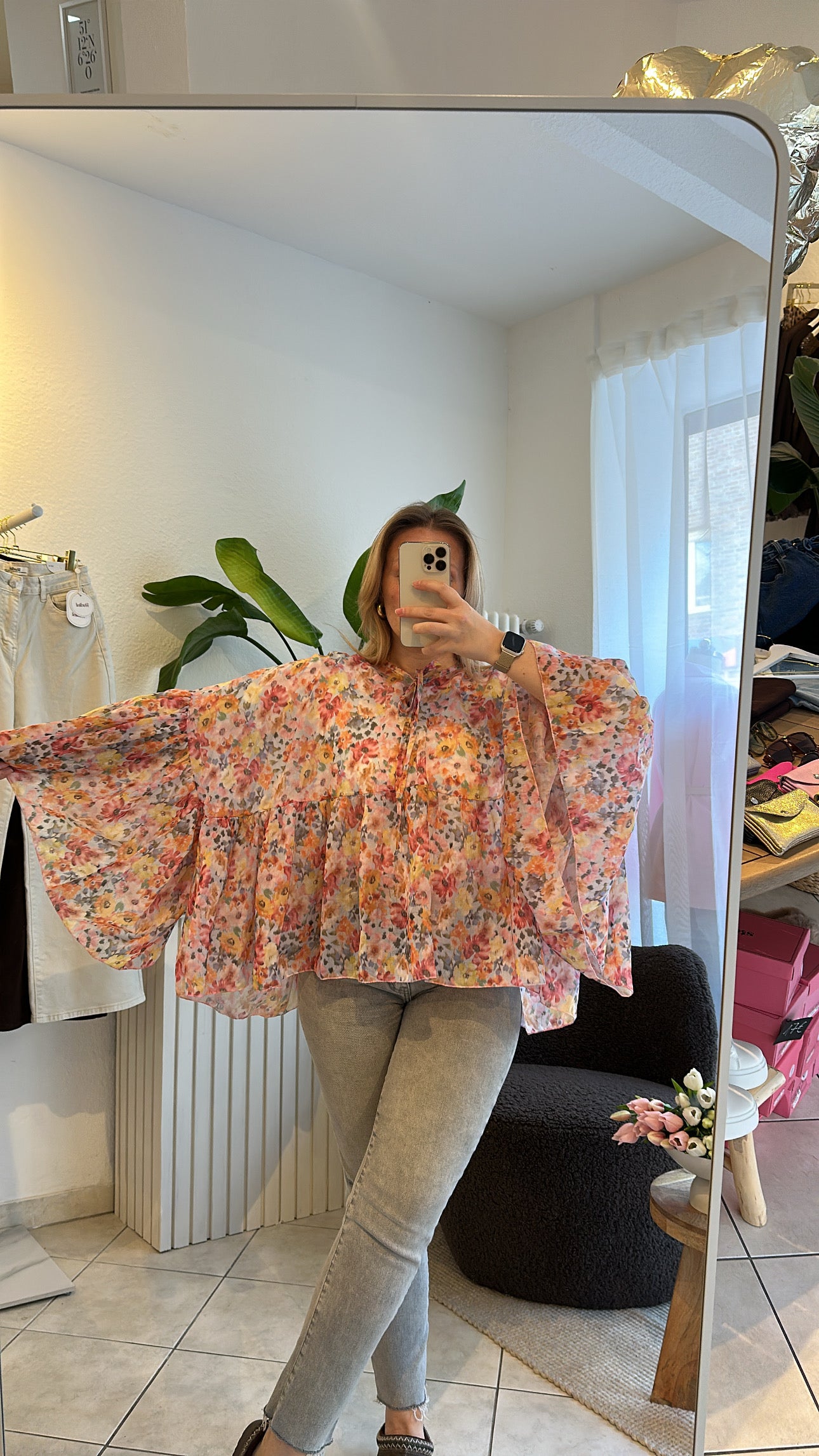 Blumen Bluse Oversize