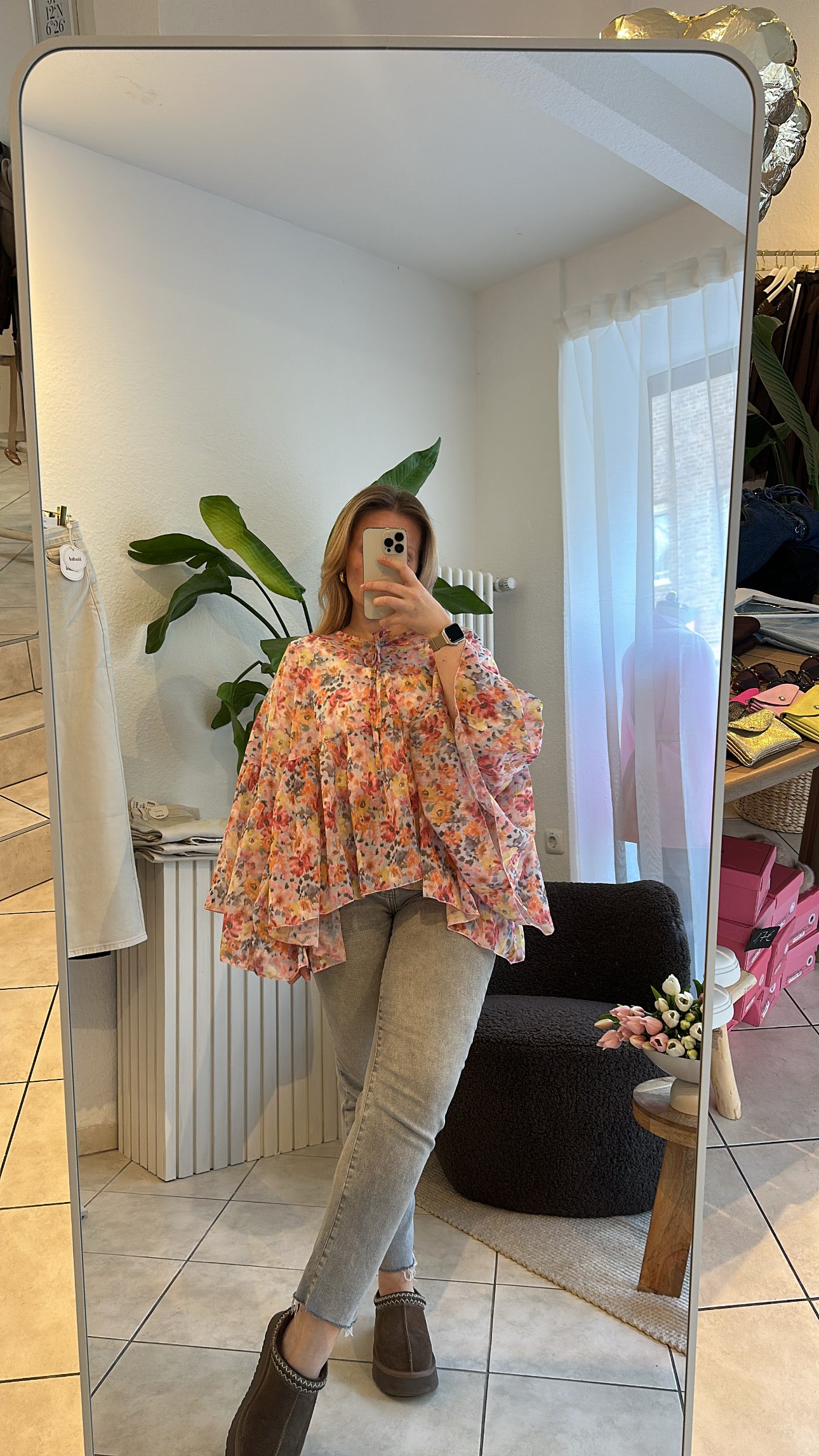 Blumen Bluse Oversize