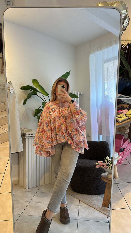 Blumen Bluse Oversize