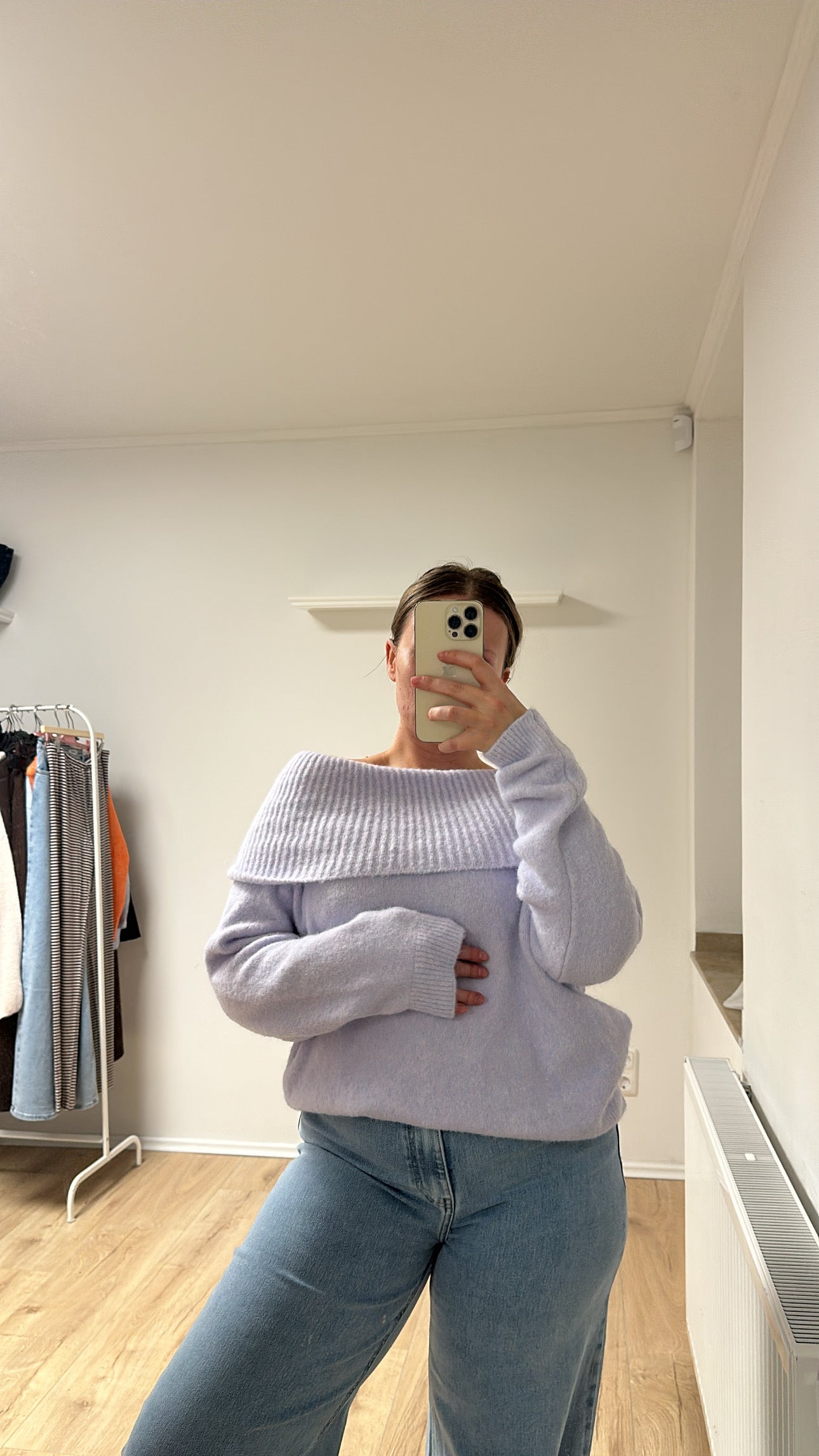 off shoulder pullover