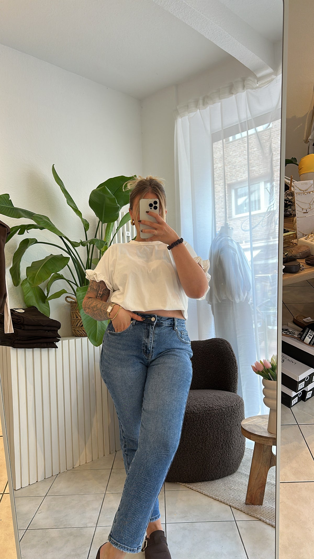 Mom Jeans mit Stretch